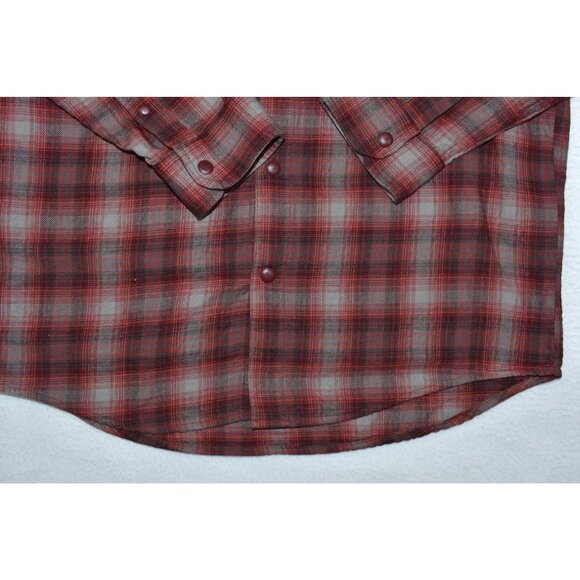 Under Armour UA Tradesman Flex LS Men's Shirt Size L Red Plaid Flannel Snap Up - Picture 7 of 14